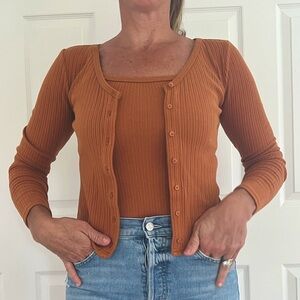 GAP Ribbed Tank and Cardigan Set (2 pieces)